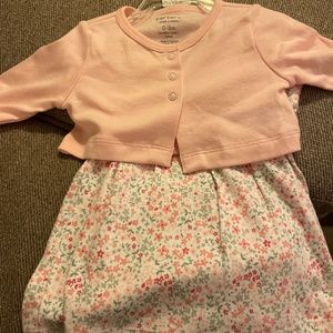 Pink floral dress with matching cardigan